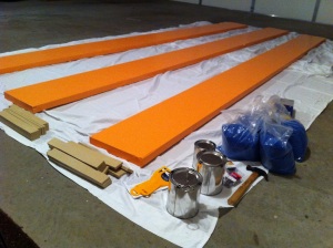 painted planks with rubber kit